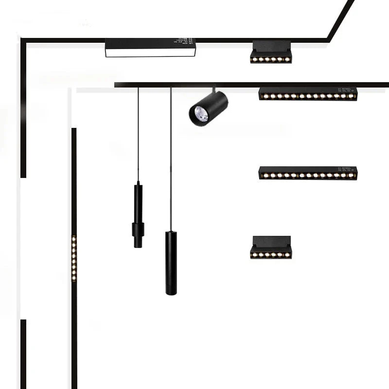 New Magnetic Track Light – Dimmable 48V LED Ceiling Lamp with Remote Control & No Main Light Design Spotlight