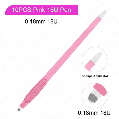 10PCS Microblading Disposable Pens — U18 0.18mm Microblade Tools for Eyebrow Permanent Makeup