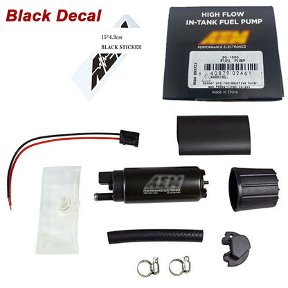 Universal AEM 50-1000 340LPH High Flow In-Tank EFI Fuel Pump – Strainer & Install Kit, Compatible with Walbro GSS342 50-1210