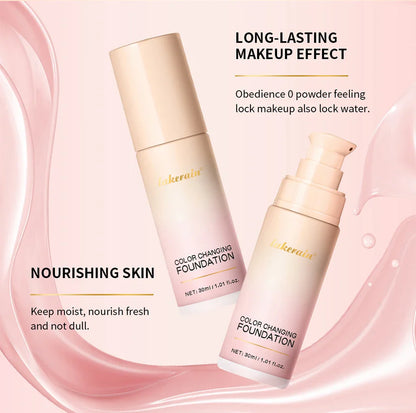 Color-Changing 4-in-1 Foundation – Moisturizing SPF 30+ Longwear Waterproof Makeup Base for Hydrating Travel Coverage