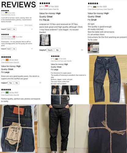 Maden Retro 11.6oz Selvedge Raw Denim Jeans – Tapered Regular Fit with Zipper Fly, High-Quality Men’s Pants