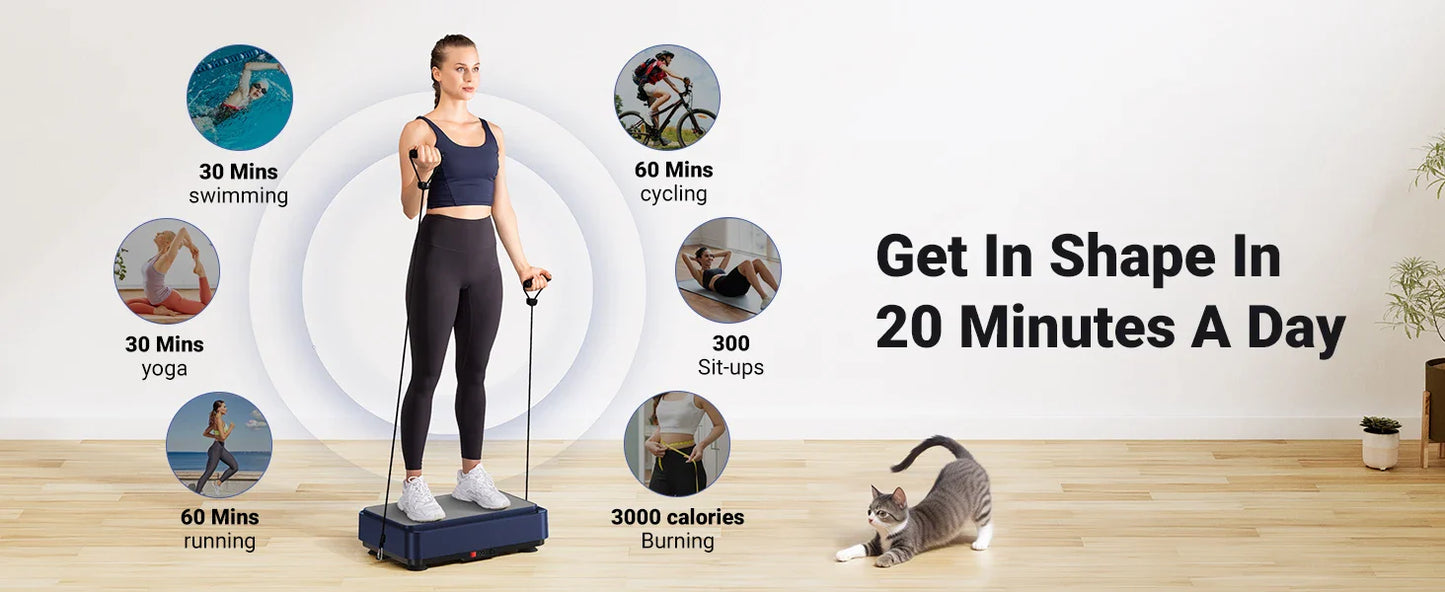 MERACH Vibration Plate Exercise Machine – Lymphatic Drainage, Pain Relief, Sleep Aid, Fat Burning & Weight Loss Vibration Plate