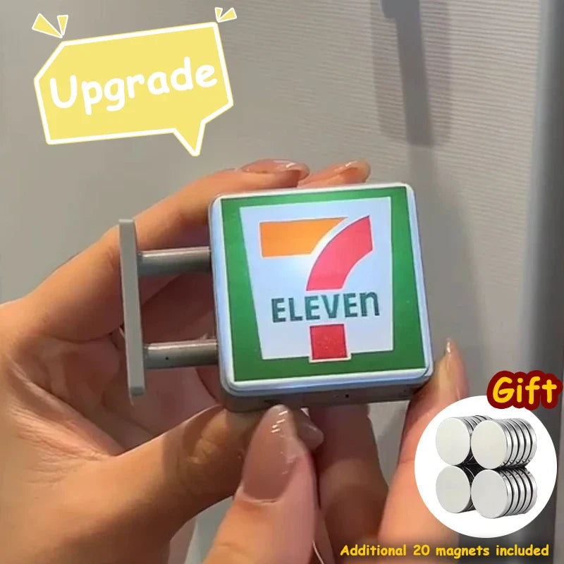 Coffee Shop Magnetic Fridge Stickers – Creative 711 Luminous Light Box, Convenience Store Light Sign & Home Decor Ornament