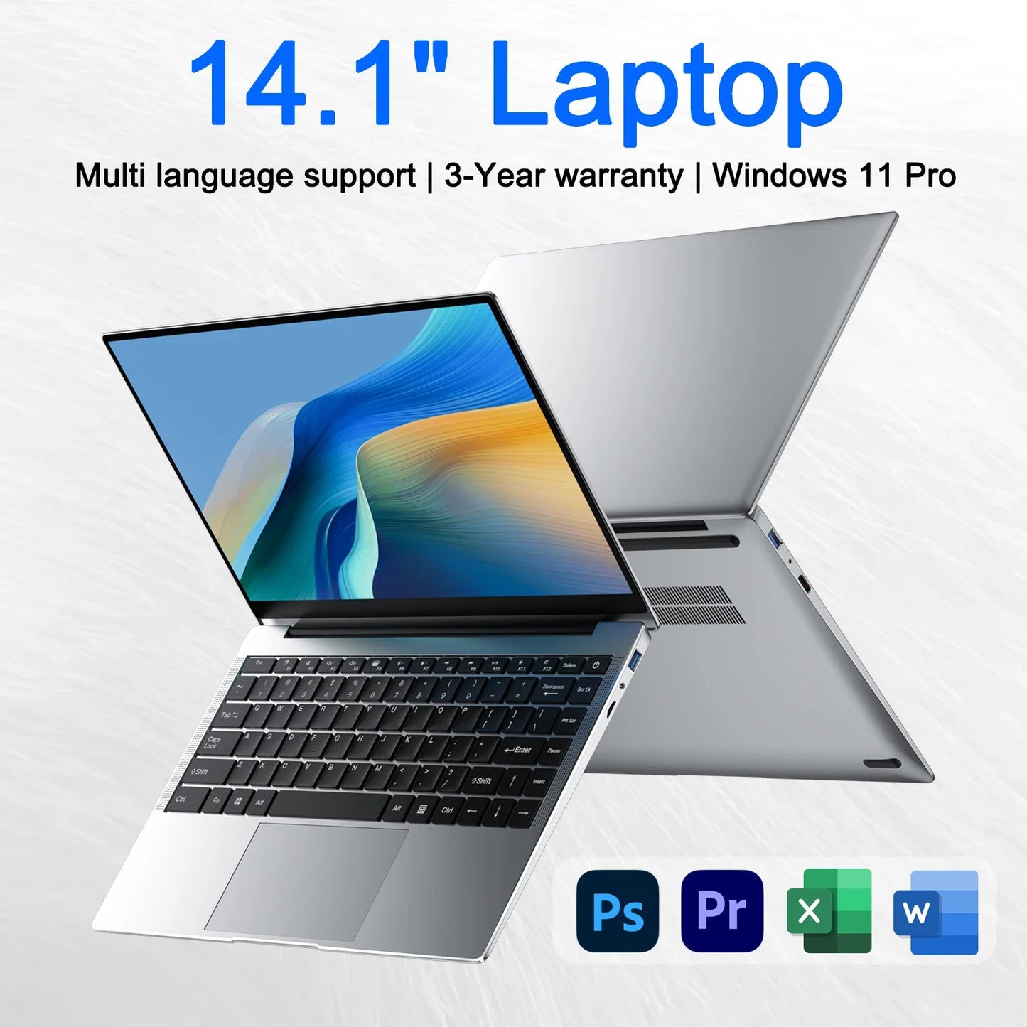14.1" Ultra-Slim Laptop — 16GB RAM | 2TB SSD | Intel CPU | FHD Anti-Glare Display | Windows 11 Pro Office & Study PC
