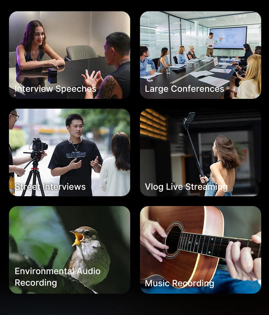 Ulanzi AM18 U-Mic 2.4G Wireless Stereo Microphone – 100m Dual-Channel Recording for DSLR, iOS, Android & PC Live Interviews