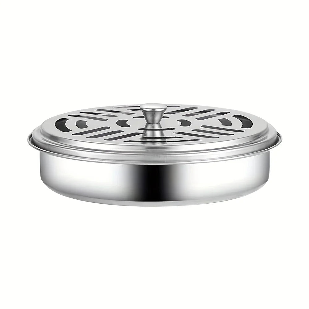 Incense & Mosquito Coil Holder — Household Tray with Lid for Living Room, Bedroom, and Outdoor Use