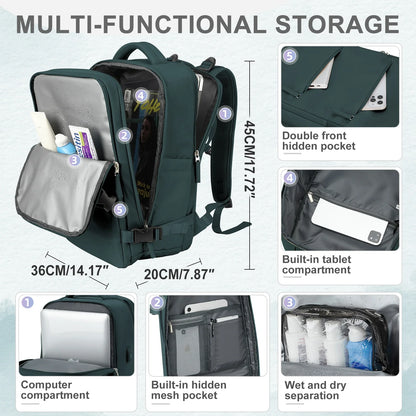 Aeroplane Travel Backpack | Easyjet Cabin Bag 45x36x20 | Ryanair Carry-Ons 40x20x25 | Cabin Size Laptop Bag