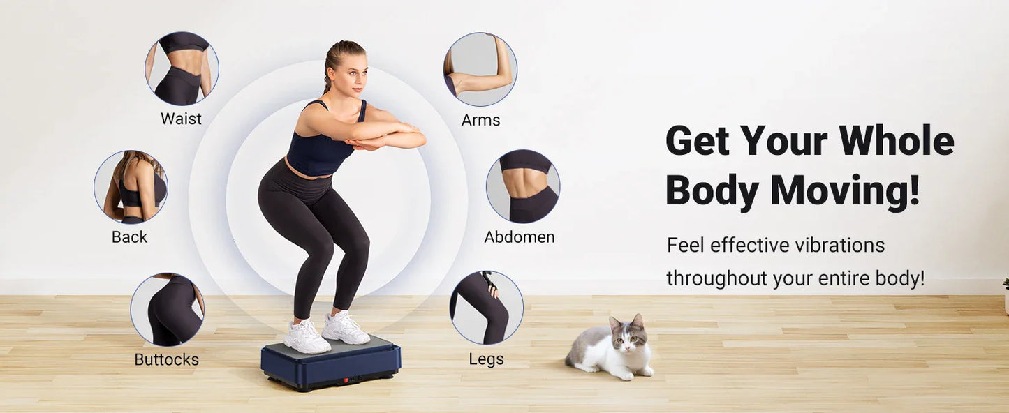 MERACH Vibration Plate Exercise Machine – Lymphatic Drainage, Pain Relief, Sleep Aid, Fat Burning & Weight Loss Vibration Plate