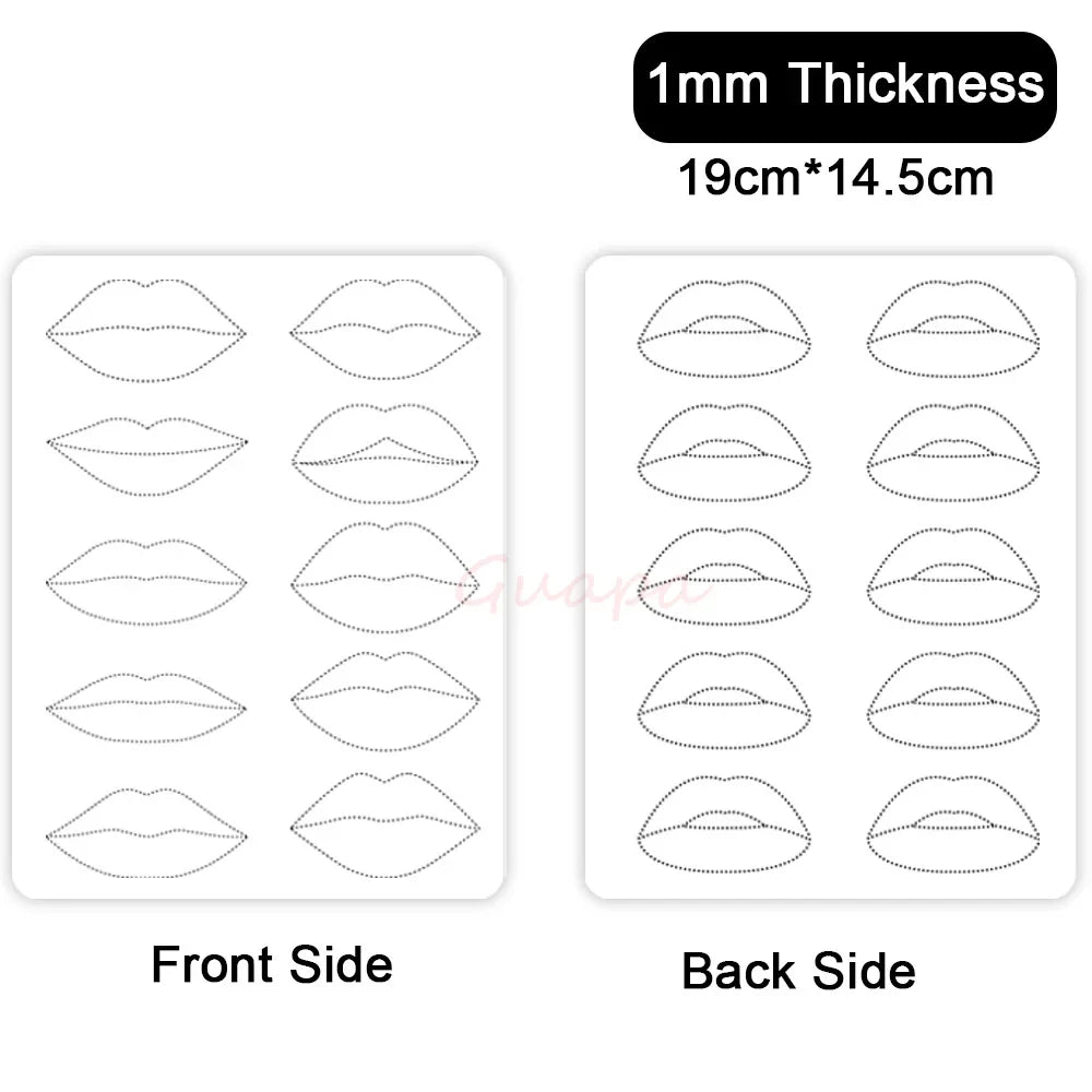1mm Thick Double-Sided Lip Practice Skin — Microblading & PMU Stencil for Permanent Makeup Tattoo Artists