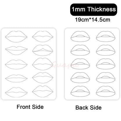 Silicone Practice Skin for Permanent Makeup — Double-Sided Latex Sheet with Brows Design for Hair Stroke Training