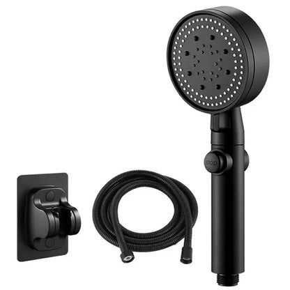 High Pressure Shower Head with Hose – 5 Modes Adjustable, Water-Saving Spray Nozzle with One-Key Stop for Bathroom Accessories