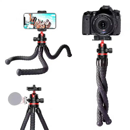 BSLIUFANG 2025 Flexible Octopus Tripod – 2-in-1 Phone & Camera Tripod with Side Cold Shoe & 1/4'' Screw for DSLR, Smartphone