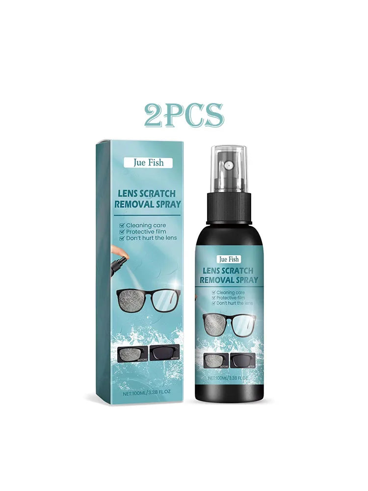 Jue-Fish 100ml Glasses Scratch Removal Spray – Lens & Camera Screen Cleaner, Eyeglass Repair Solution