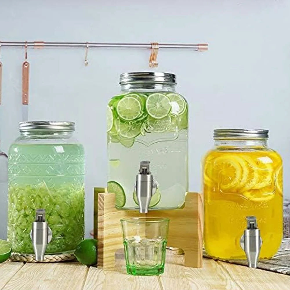 Stainless Steel Beverage Dispenser Spigot - Food Grade Replacement Push Faucet for Water & Drink Containers