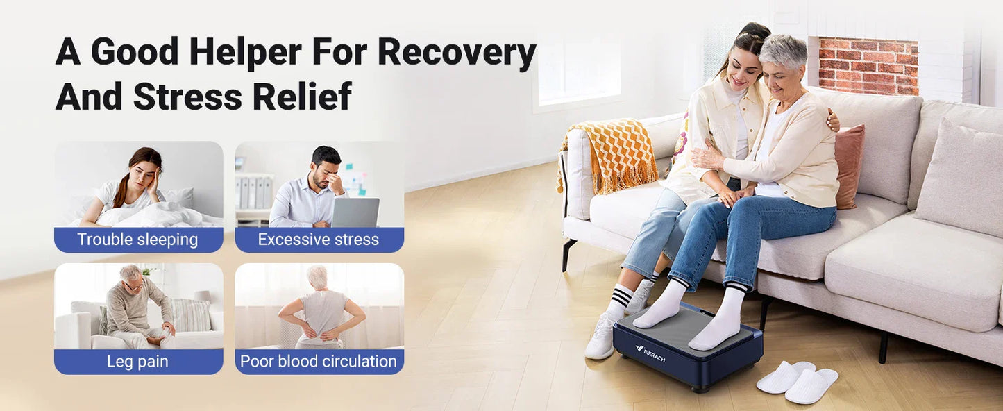 MERACH Vibration Plate Exercise Machine – Lymphatic Drainage, Pain Relief, Sleep Aid, Fat Burning & Weight Loss Vibration Plate