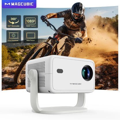 Magcubic 4K L018 Projector - 650ANSI, Native 1080P, Auto Focus & Keystone, 360° Rotate, Android 11, BT 5.2, WIFI6, Portable Home Theater