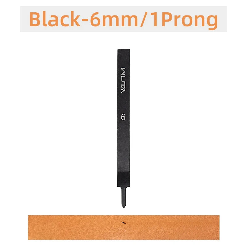 WUTA Leather Chisel Tool – Diamond Pricking Iron with 3/4/5/6mm Hole Punch for Stitching & Leathercraft