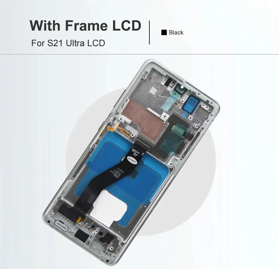AMOLED Screen Assembly for Samsung Galaxy S21 Ultra 5G G998B LCD Touch Display with Fingerprint Sensor