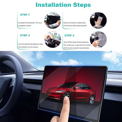 Tempered Glass Screen Protector for Tesla Model 3 Highland & Model Y Juniper 2025 – Rear Center Control Touchscreen Film
