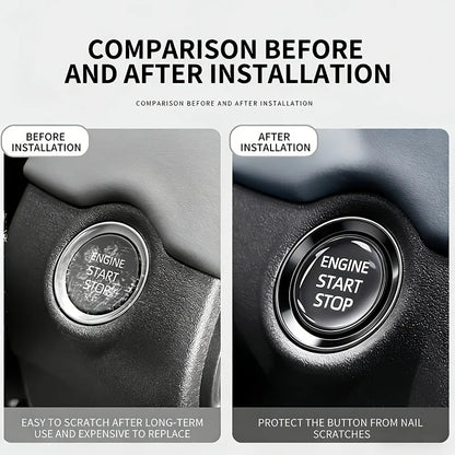 Crystal Clear Car Start Stop Button Sticker - Transparent Protective Cover for Ignition Switch