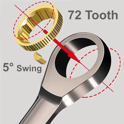 6-32mm Ratchet Combination Wrench - Dual-Use Universal Repair Tool for Car & Motorcycle Maintenance