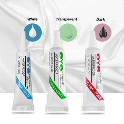 Strong False Eyelash Lash Glue — 7g Waterproof Adhesive for Makeup Tools, Dark or Clear Options