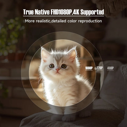 Magcubic 4K L018 Projector - 650ANSI, Native 1080P, Auto Focus & Keystone, 360° Rotate, Android 11, BT 5.2, WIFI6, Portable Home Theater