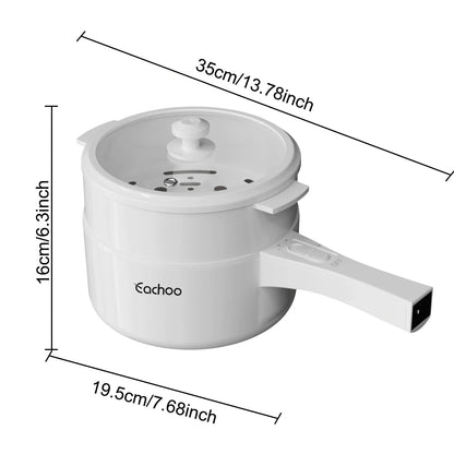 Electric Hot Pot with Steamer | 1.5L Non-Stick Frying Pan for Noodles, Soup, Steak & Adjustable Power