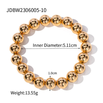 Uworld Stainless Steel Bead Chain Bangle Bracelet – Waterproof Gold Tone Fashion Jewelry for Men & Women, Trendy Statement Design