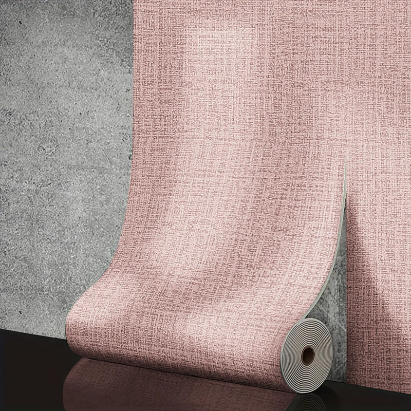 50cm x 10m Linen 3D Foam Self-Adhesive PVC Wallpaper - Solid Color, Thickened Waterproof Wall Stickers for Renovation