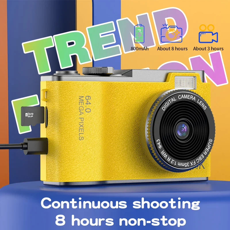 4K Digital Camera – 64MP Photography & Video Camcorder for Kids, Adults & Beginners | Rechargeable with 2.4 Inch Screen