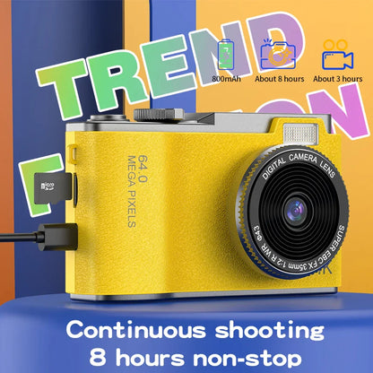 4K Digital Camera – 64MP Photography & Video Camcorder for Kids, Adults & Beginners | Rechargeable with 2.4 Inch Screen