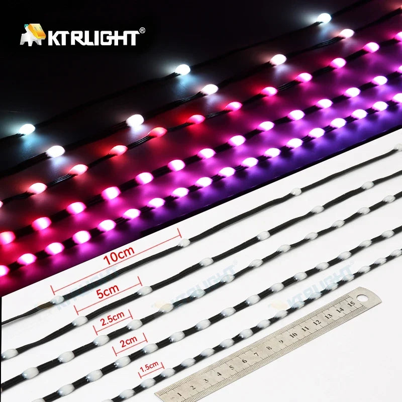 WS2811 RGB Pixel String Lights - DC12V 3-Pin Addressable IP68 Fairy Lights for Room, Ramadan & Outdoor Decor