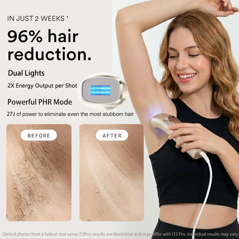 Trinity i15 Pro Sapphire Ice Cooling IPL Laser Hair Removal Device – 27J 999,999 Flash Home Epilator with 0.15s Flash, Dual Light & Pulse Technology, LED Display Skin Care Tool