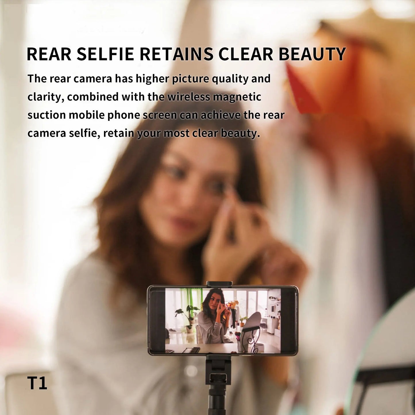 Magnetic Phone Monitor for Vlog – Self-Timer Rear Camera Screen for Live Streaming & Content Creation