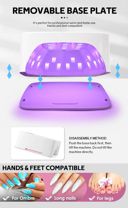 Rechargeable UV LED Nail Lamp Dryer – Smart HD Display for Fast Drying & Curing All Gel Nail Polish