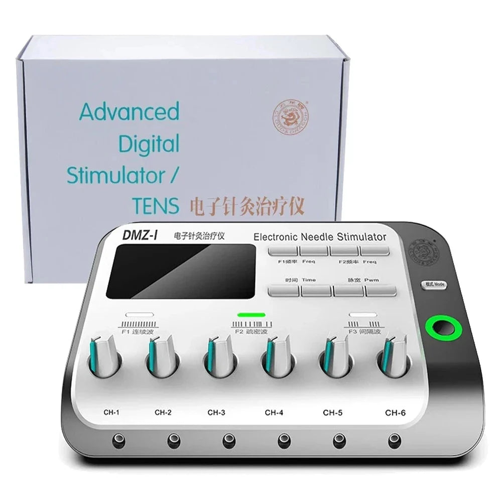 6-Output Channel TENS Muscle Electrostimulator - Physiotherapy Body Massager, Electroacupuncture Needle Patch Machine