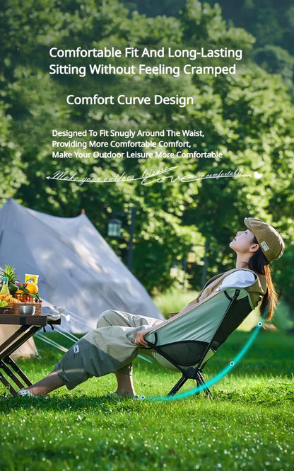 Outdoor Camping Portable Folding Moon Chair – Leisure Fishing & Beach Chair, Thick Steel Pipe, 100KG Capacity