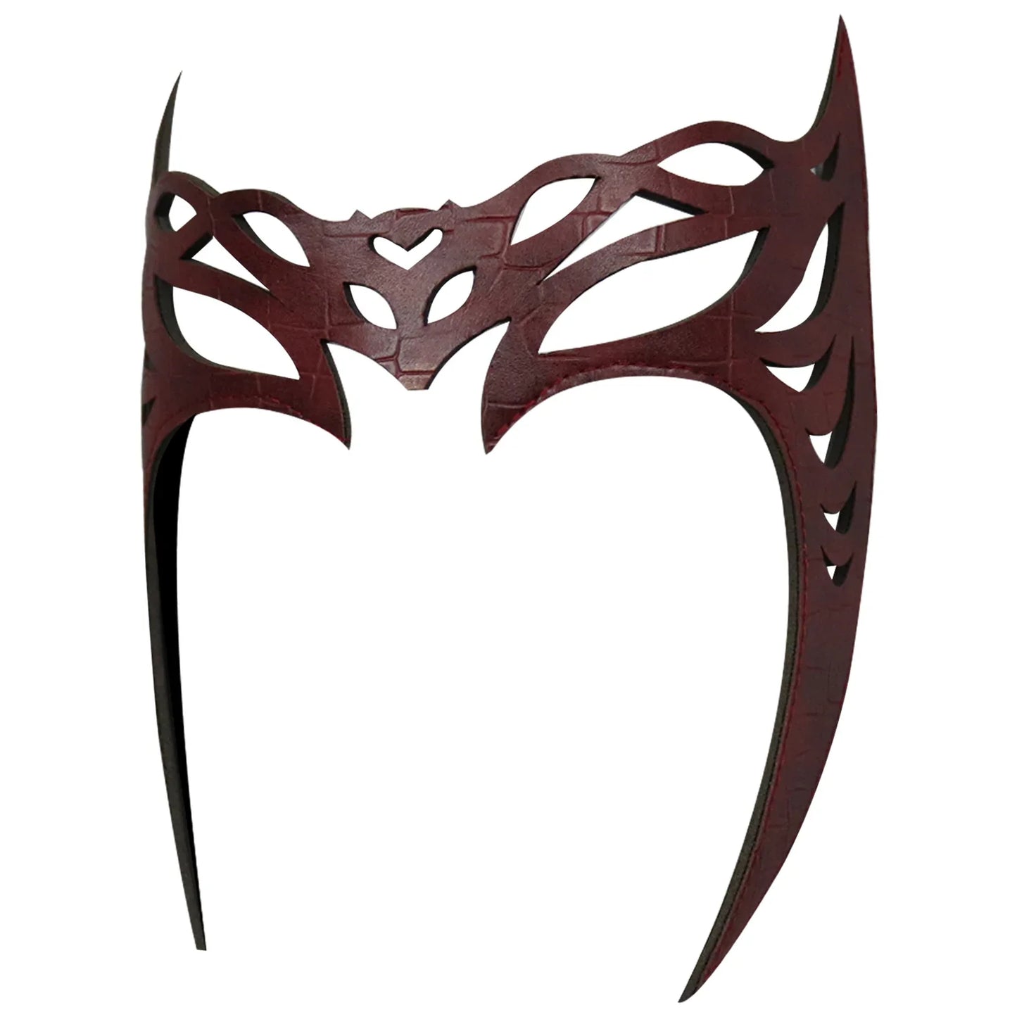 Scarlet Witch Cosplay Headband & Mask — Leather Face Cover for Adult Halloween, Superhero Costume & Party Props