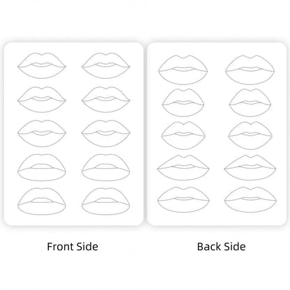 1mm Thick Double-Sided Lip Practice Skin — Microblading & PMU Stencil for Permanent Makeup Tattoo Artists