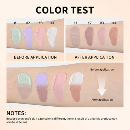 Color-Changing 4-in-1 Foundation – Moisturizing SPF 30+ Longwear Waterproof Makeup Base for Hydrating Travel Coverage