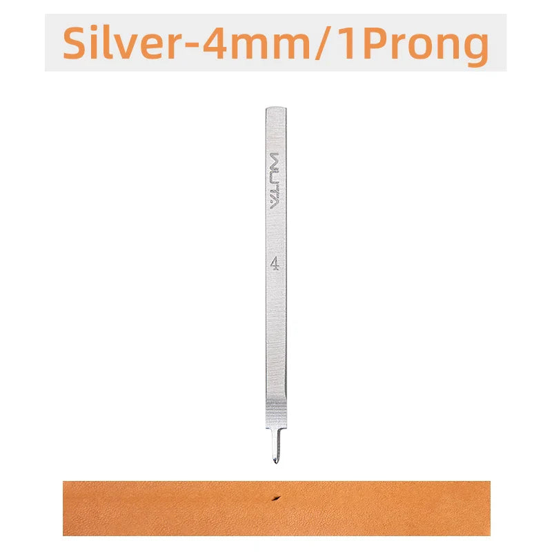 WUTA Leather Chisel Tool – Diamond Pricking Iron with 3/4/5/6mm Hole Punch for Stitching & Leathercraft
