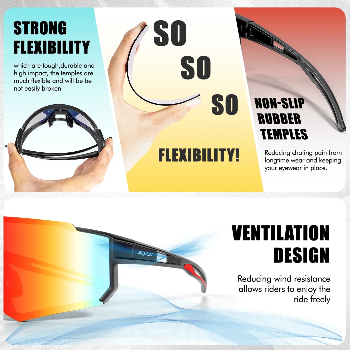 SCVCN UV400 Cycling Sunglasses for Men & Women – Outdoor MTB, Bike, Running, and Hiking Eyewear