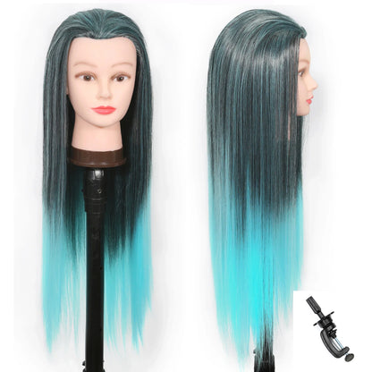 Mannequin Head with Long Synthetic Hair – Hairdresser Training Doll for Braiding & Styling Practice
