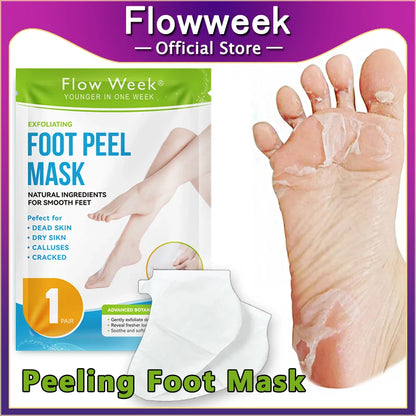 FlowWeek Exfoliating Foot Mask – Removes Dead Skin, Calluses & Dry, Chapped Feet for Smooth, Soft Skin
