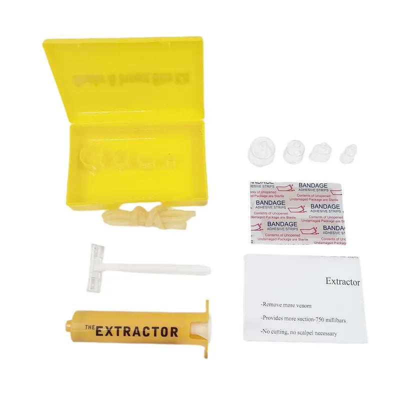 Venom Extractor First Aid Kit : Outdoor Emergency Survival Rescue for Snake & Insect Bites - Wild Bee Bite Vacuum Detox Pump