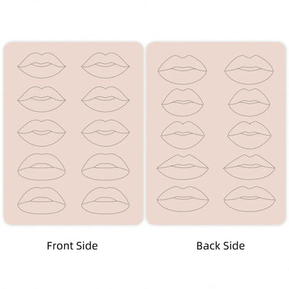 1mm Thick Double-Sided Lip Practice Skin — Microblading & PMU Stencil for Permanent Makeup Tattoo Artists