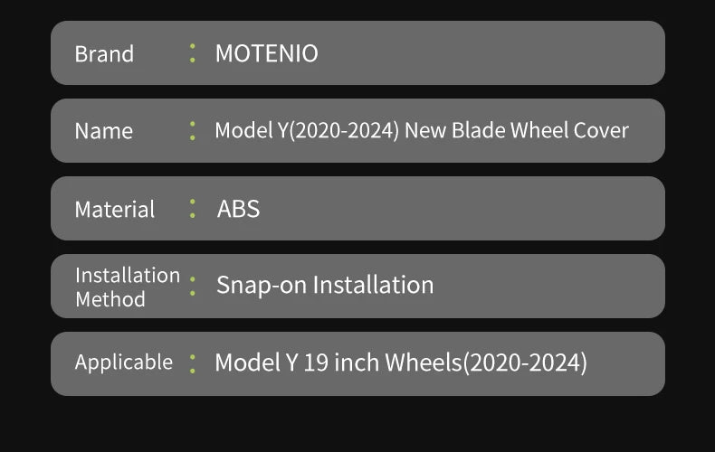 Tesla Model Y 2020–2024 19" Full Coverage Blade Wheel Hubcap – Car Accessories