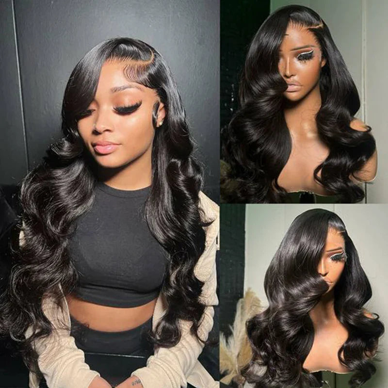 100% Brazilian Remy Human Hair Body Wave Lace Front Wig – Pre-Plucked 13x4/13x6 Transparent, 180% Density for Women
