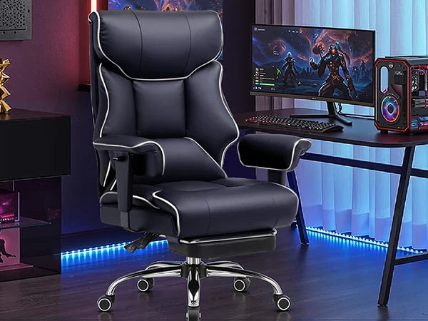 COMHOMA Big & Tall Office Chair – 400lbs High Back Leather Executive Chair with Ergonomic Lumbar Support & Pocket Spring Cushion